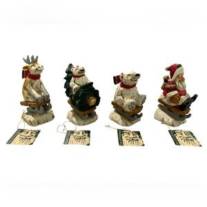David Frykman 1996 Oh What Fun It Is To Ride… Set of 4 Figures on Sled Vintage